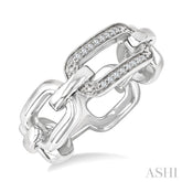 1/20 Ctw Bold Round Cut Diamond Paperclip Ring in Sterling Silver