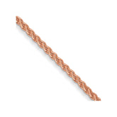 14K Rose Gold 24 inch 1mm Solid Polished Spiga with Lobster Clasp Chain