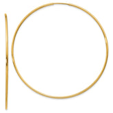 14k 1.2x60mm Polished Endless Tube Hoop Earrings