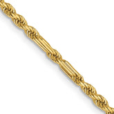 14K 24 inch 2.25mm Diamond-cut Milano Rope with Lobster Clasp Chain