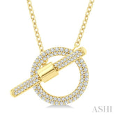 1/2 Ctw Circle Toggle Round Cut Diamond Fashion Necklace in 14K Yellow Gold