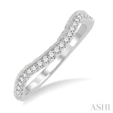 1/5 Ctw Round Cut Diamond Wedding Band in 14K White Gold