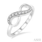 1/6 Ctw Round Cut Diamond Infinity Petite Ring in 14K White Gold