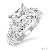 3/4 Ctw Diamond Semi-Mount Engagement Ring in 14K White Gold