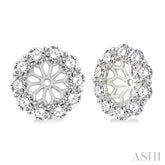 1 1/2 Ctw Round Cut Diamond Earring Jacket in 14K White Gold
