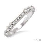 1/10 Ctw Round Cut Diamond Wedding Band in 14K White Gold