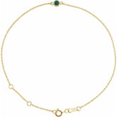 14K Yellow Gold Lab-Grown Alexandrite Bezel-Set Solitaire 6 1/2-7 1/2" Bracelet