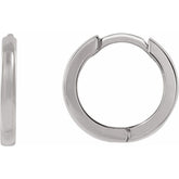 18K White Gold Hinged 12.5 mm Hoop Earring