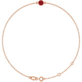 14K Rose Gold Natural Ruby 6 1/2-7 1/2" Bracelet