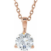 14K Rose Gold 1/2 CTW Lab-Grown Diamond 18" Necklace