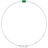 14K White Gold Lab-Grown Emerald 6 1/2-7 1/2" Bracelet