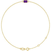 14K Yellow Gold Natural Amethyst 6 1/2-7 1/2" Bracelet