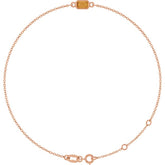 14K Rose Gold Natural Citrine 6 1/2-7 1/2" Bracelet