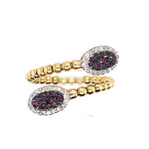 14k Two Toned Pear Shaped Split Ring With Purple Diamond Size 8