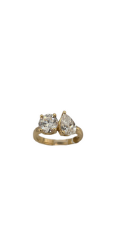 14k Yellow Gold Two-Stone Lab Grown Diamond Ring