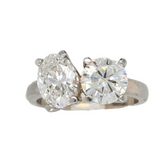 14k White Gold 2-Diamond Lab Grown Ring