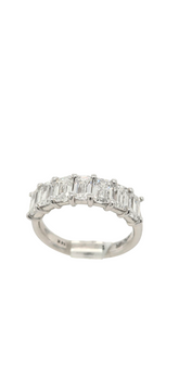 14k White Gold Emerald Cut Lab Grown Diamond Ring