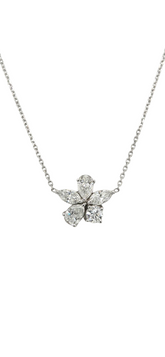 14k White Gold Fancy Shape Lab Grown Diamond Necklace