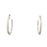 Sterling Silver In-Out Hoops with Lab Grown Diamonds