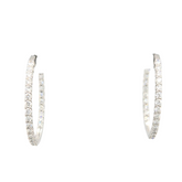 Sterling Silver In-Out Hoops with Lab Grown Diamonds