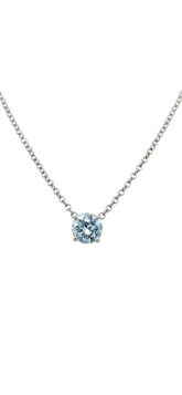 18k White Gold Chain Light Blue Lab Grown Diamond
