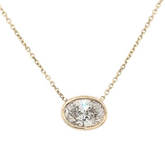 14k Yellow Gold Solitaire Oval Bezel-Set Lab Grown Diamond