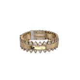14k Yellow Gold Fashion Ring with Diamond Edge