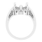 10K X1 White 14x10 mm Oval Scroll SettingĀ® Solitaire Ring Mounting