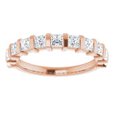 14K Rose 1 CTW Natural Diamond Anniversary Band