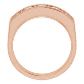 14K Rose 1 9/10 CTW Natural Diamond Milgrain Band