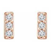 14K Rose .05 CTW Lab-Grown Diamond Bar Earrings