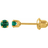 24K Gold-Plated Stainless Steel Imitation Emerald Inverness® Piercing Stud Earrings