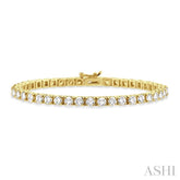 10 Ctw Square Shape Round Cut Diamond Tennis Bracelet in 14K Yellow Gold