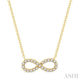 1/4 Ctw Round Cut Diamond Infinity Pendant With Chain in 14K Yellow Gold