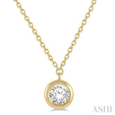 3/8 Ctw Round Cut Diamond Pendant With Chain in 14K Yellow Gold