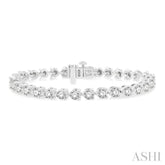 10 Ctw 3 Prong Round Cut Diamond Tennis Bracelet in 14K White Gold