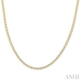 7 Ctw Illusion Round Cut Diamond Eternity Tennis Necklace in 14K Yellow Gold