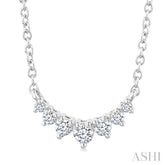 1/8 Ctw Graduated Diamond Smile Petite Necklace in 10K White Gold