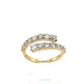 14k Yellow Gold Split Ring With Diamonds Size 7