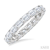 2 1/10 Ctw East-West Set Emerald Cut Diamond Eternity Wedding Band in 14K White Gold
