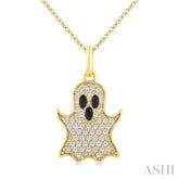 1/6 Ctw Petite Ghost Single Cut Diamond Fashion Pendant With Chain in 10K Yellow Gold