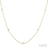 1 1/2 Ctw Marquise Cut Diamond Fashion Necklace in 14K Yellow Gold