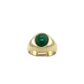 14k Yellow Gold Cabusion Jade Ring Pre Owned Size 7