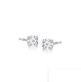 14k White Gold Lab-Grown Diamond Round Stud Earrings