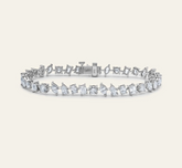 14k White Gold Multi Shape Lab-Grown Diamond Tennis Bracelet