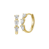 14k Yellow Gold Diamond Huggies