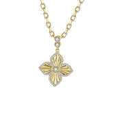 14k Yellow Gold Clover Pendant with Diamonds