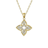 14k Yellow Gold Clover Pendant with Diamonds