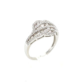 18k White Gold Diamond Ring With White And Chocolate Diamonds Size 7.25