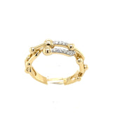 14k Yellow Gold Hardware Fashion Diamond Ring Size 7